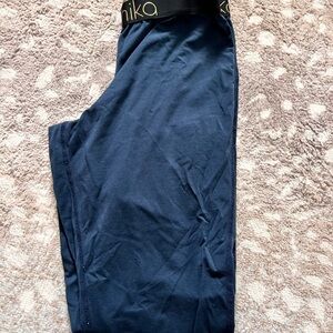 Ethica Navy Blue Athletic Leggings with Logo Waistband